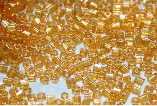 Hexagon Toho Seed Beads Transparent Rainbow Light Topaz 11/0 - 10gr 2