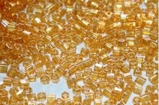 Hexagon Toho Seed Beads Transparent Rainbow Light Topaz 11/0 - 10gr