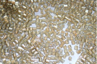 Hexagon Toho Seed Beads Inside Color Black Diamond/Orange Cream Lined 11/0 - 10gr