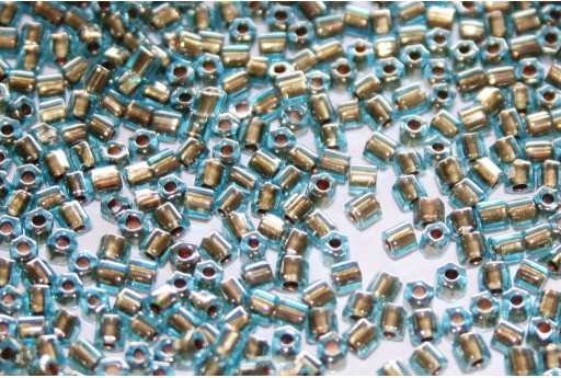 Hexagon Toho Seed Beads Gold Lined Aqua 11/0 - 10gr 2