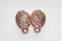 Rose Gold Εaring wavy with texture with titanium pin  8.5x13mm - 6pcs