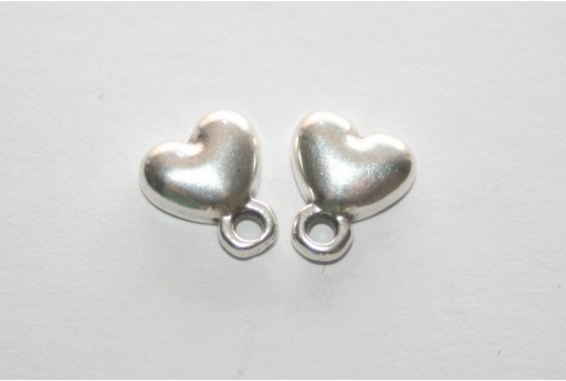 Silver Earring Heart 7,5x9mm - 2pcs