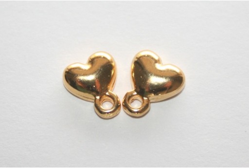 Gold Earring Heart 7,5x9mm - 2pcs