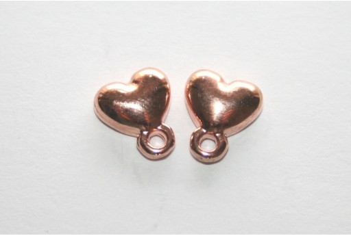 Base per Orecchini Cuore Oro Rosa 7,5x9mm - 2pz