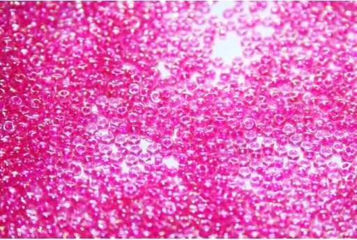 Miyuki Seed Beads Hot Pink Lined Crystal AB 15/0 - Pack 100gr