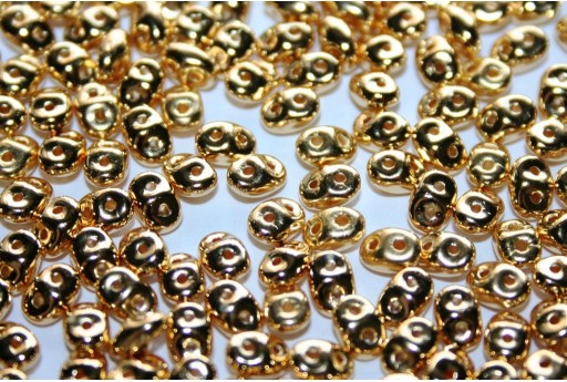 Superduo Beads Coated 24K Gold 5x2,5mm - 5gr