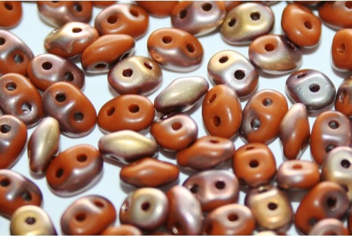 Superduo Beads Matte Umber-Apollo Gold 5x2,5mm - 10gr 2