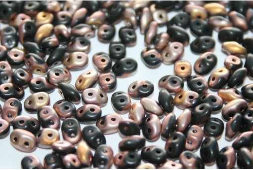 Superduo Beads Matte 1/2 Coated-Jet Apollo 5x2,5mm - 10gr