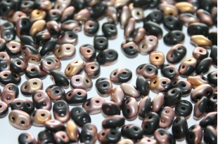 Superduo Beads Matte 1/2 Coated-Jet Apollo 5x2,5mm - 10gr