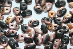 Superduo Beads Matte 1/2 Coated-Jet Apollo 5x2,5mm - 10gr
