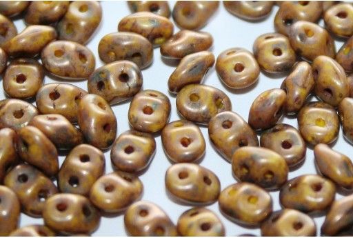 Superduo Beads Matte Luster-Trans. Gold/Opaque Yellow 5x2,5mm - 10gr 2