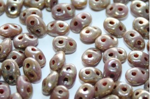 Superduo Beads Opaque Violet Silver Picasso 5x2,5mm - 10gr