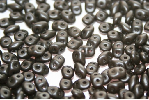 Superduo Beads Satin Metallic Black 5x2,5mm - 10gr