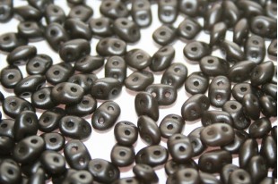 Perline Superduo Satin Metallic Black 5x2,5mm - 10gr