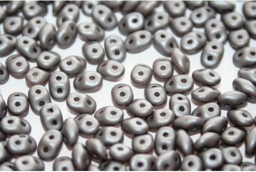 Superduo Beads Satin Metallic Grey 5x2,5mm - 10gr