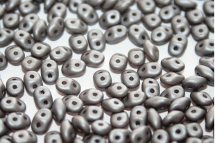 Superduo Beads Satin Metallic Grey 5x2,5mm - 10gr