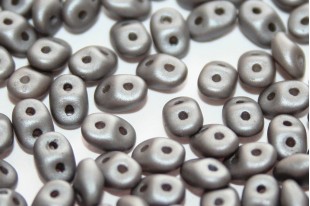 Superduo Beads Satin Metallic Grey 5x2,5mm - 10gr