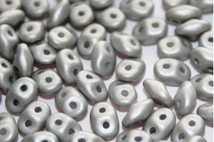 Superduo Beads Satin Metallic Silver 5x2,5mm - 10gr