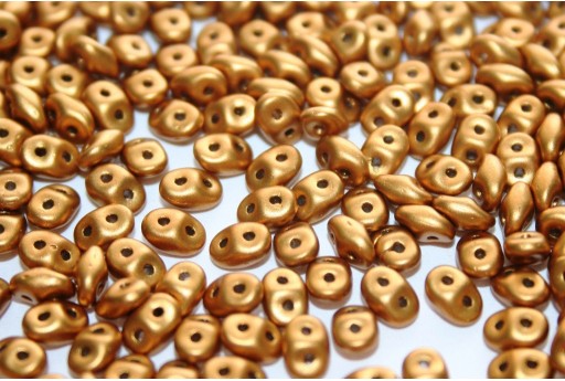 Superduo Beads Satin Metallic Goldenrod 5x2,5mm - 10gr