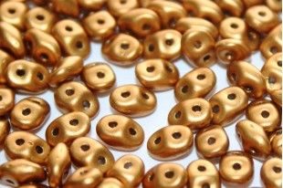 Superduo Beads Satin Metallic Goldenrod 5x2,5mm - 10gr