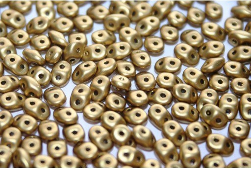 Superduo Beads Satin Metallic Gold 5x2,5mm - 10gr