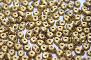 Superduo Beads Satin Metallic Gold 5x2,5mm - 10gr