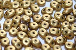 Superduo Beads Satin Metallic Gold 5x2,5mm - 10gr