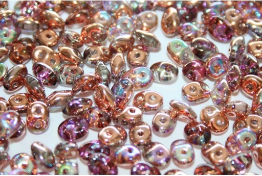 Superduo Beads Crystal Copper Rainbow 5x2,5mm - 10gr