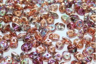 Superduo Beads Crystal Copper Rainbow 5x2,5mm - 10gr