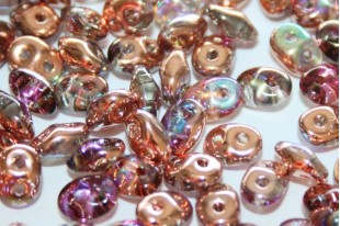 Superduo Beads Crystal Copper Rainbow 5x2,5mm - 10gr