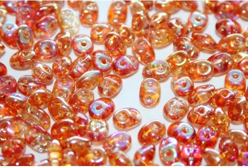 Superduo Beads Crystal Orange Rainbow 5x2,5mm - 10gr