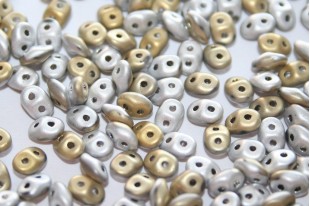 Superduo Beads Matte California Silver 5x2,5mm - 10gr