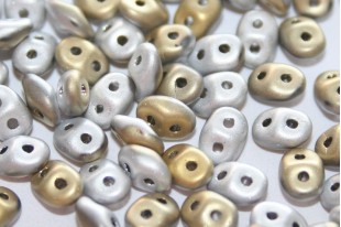 Superduo Beads Matte California Silver 5x2,5mm - 10gr