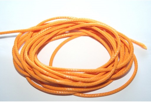 Orange Waxed Polyester Cord 2mm - 5mt