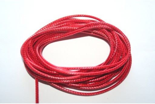 Red Waxed Polyester Cord 2mm - 5mt