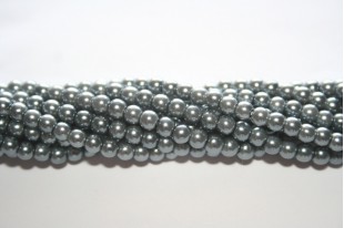 Glass Pearls Strand Light Grey 4mm - 105pcs