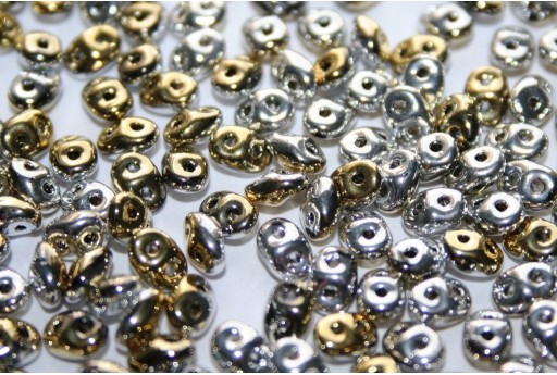 Superduo Beads California Silver 5x2,5mm - Pack 50gr