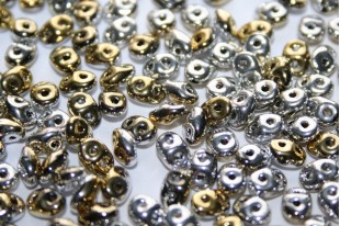 Superduo Beads California Silver 5x2,5mm - Pack 50gr