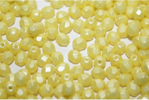 Fire Polished Beads Pearl Shine Yellow 4mm - 60pz