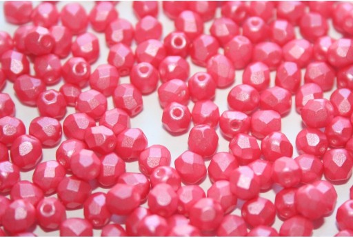 Fire Polished Beads Pearl Shine Rose 4mm - 60pz