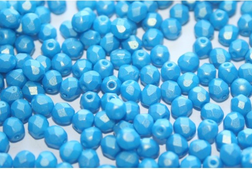 Fire Polished Beads Pearl Shine Aqua 4mm - 60pz