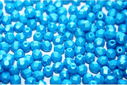 Fire Polished Beads Pearl Shine Azuro 4mm - 60pz