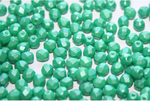 Fire Polished Beads Pearl Shine Light Green 4mm - 60pz