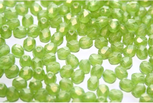 Fire Polished Beads Silk Gold Olivine 4mm - 60pz