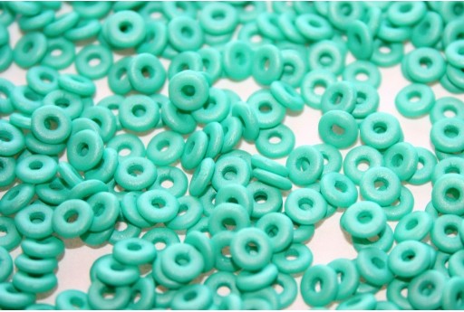 O Beads Alabaster Metallic Turquoise 1x3,8mm - 5gr