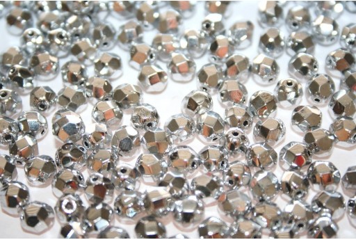 Fire Polished Beads Silver 6mm - Pack 600pcs