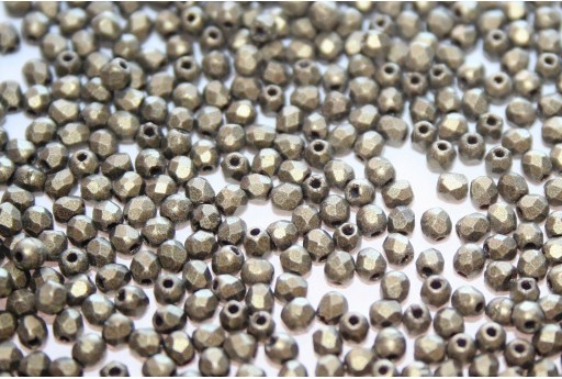Perline Mezzi Cristalli Metallic Suede Gold 2mm - 80pz