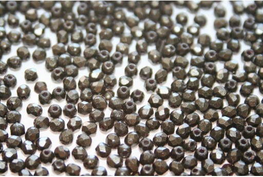 Fire Polished Beads Metallic Suede Dark Green 2mm - 80pz