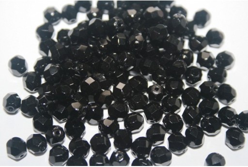 Fire Polished Beads Jet 6mm - Pack 600pcs