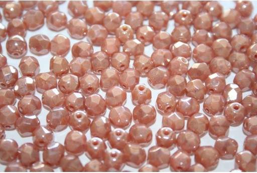 Fire Polished Beads Luster Pink Coral 6mm - 30pcs
